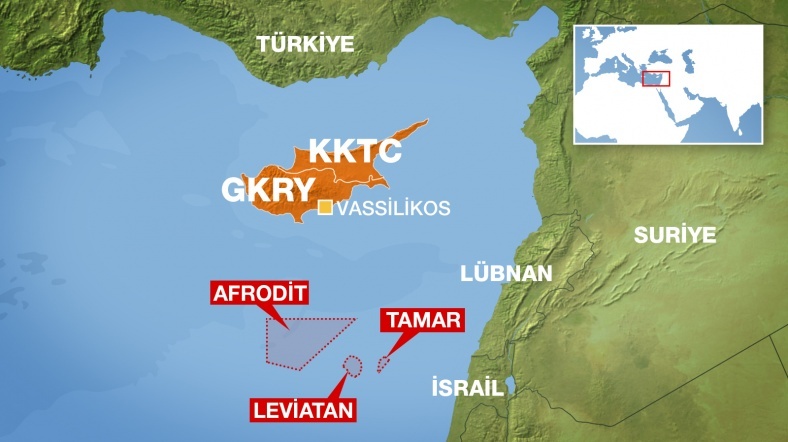 harita güney kıbrıs doğalgaz